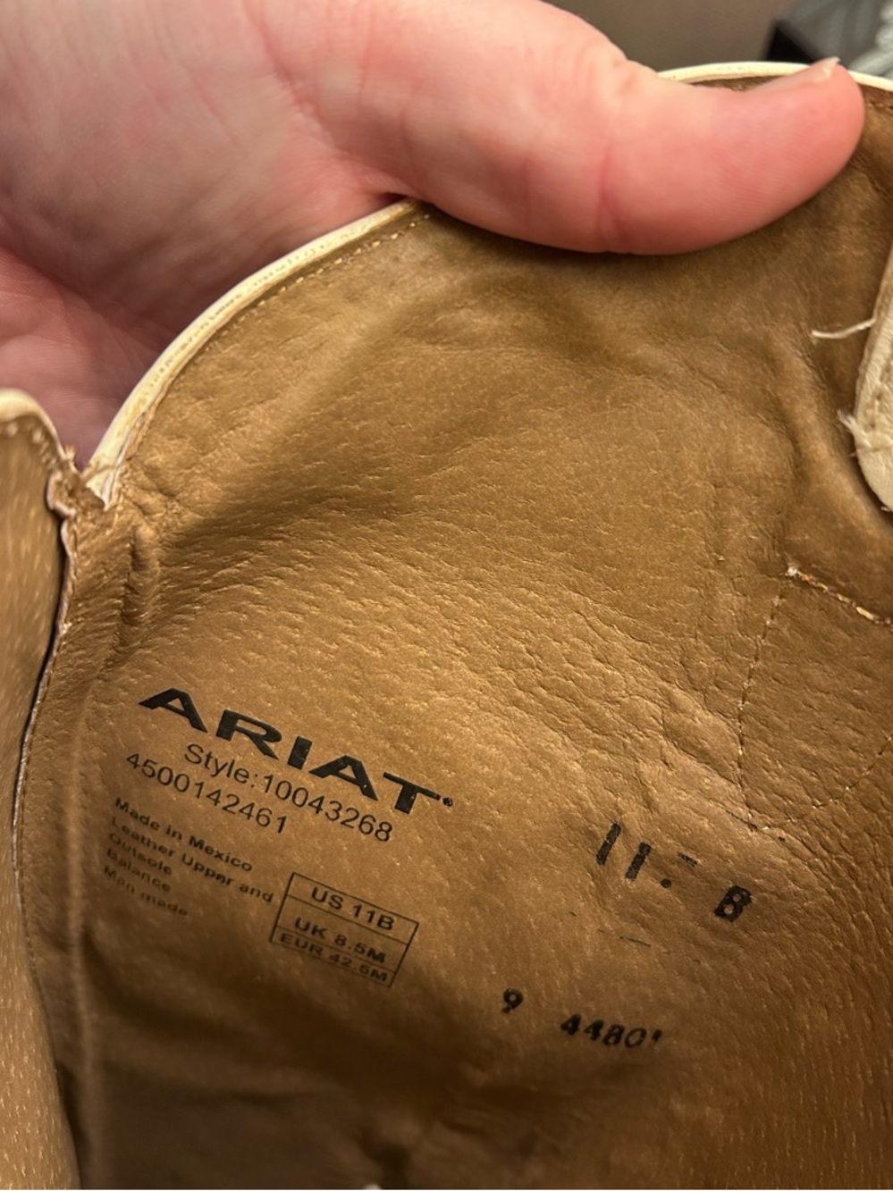 Ariat Casanova Cream Embroidered Western Boots - Picture 6 of 6